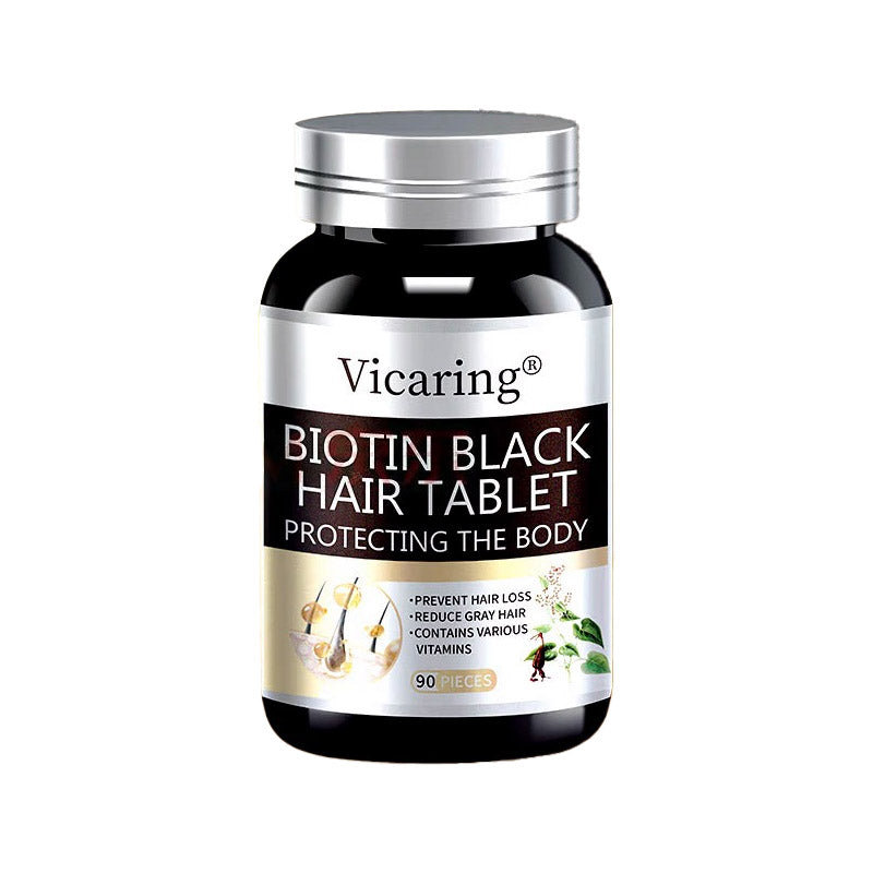 Vitamin B1b2 biotin folic acid tablets, black hair 90 tablets, mineral white hair middle-aged and elderly